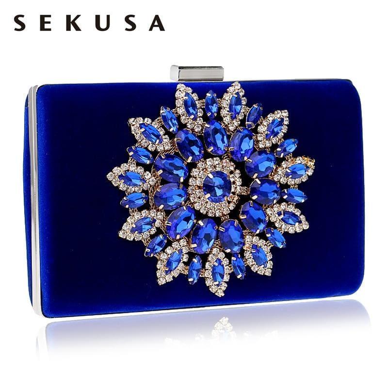 Flower Rhinestones Clutches Purse Bag