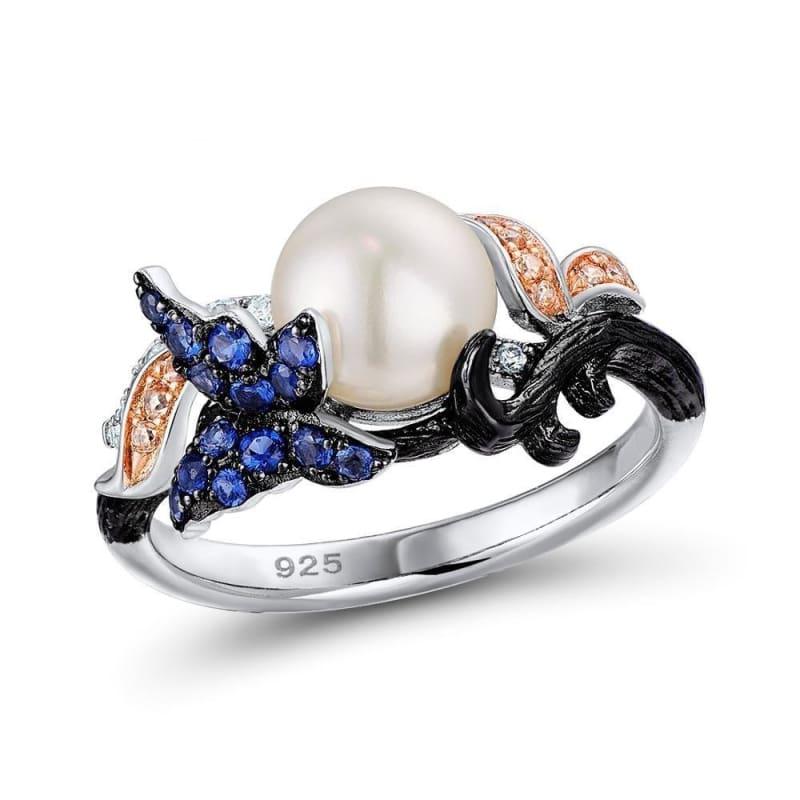 Freshwater Pearl Ring For Women 925 Sterling Silver Rings for Women Cubic Zirconia Ring