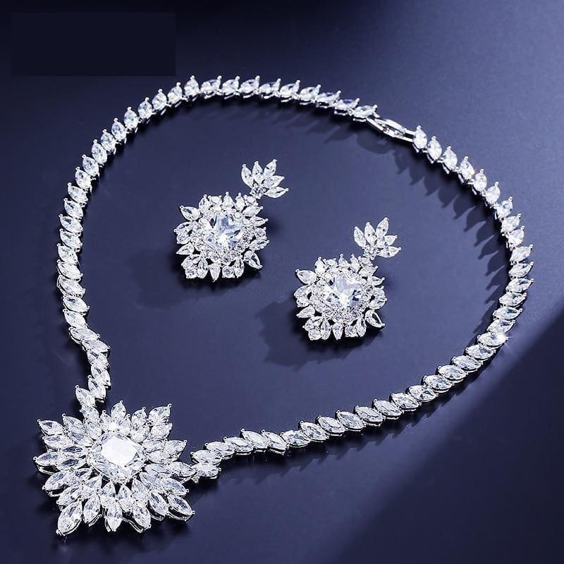 Gorgeous Big Square Cubic Zircon Jewelry Set