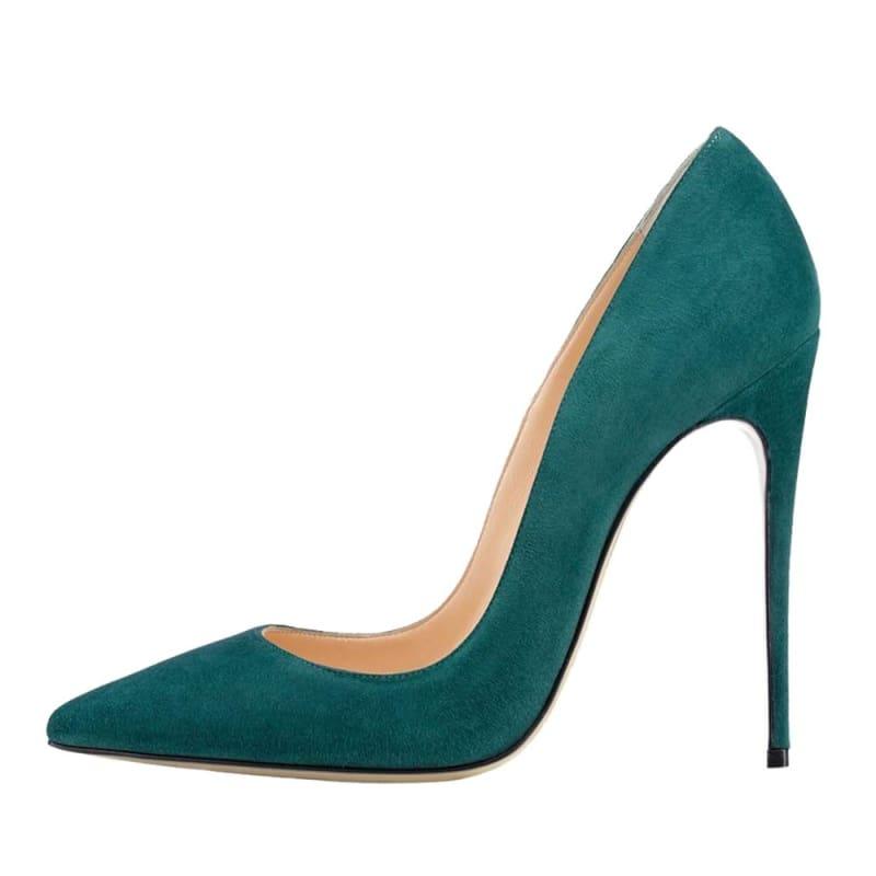 green stiletto shoes