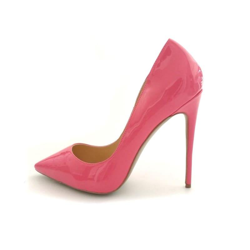 Hot Pink Patent Leather Sexy Stiletto High Heels Pumps