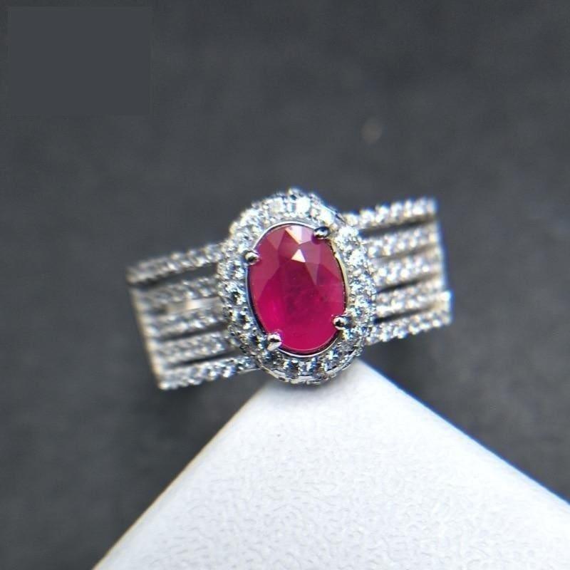 Luxury Trendy Ruby gemstone 925 Sterling Silver Ring