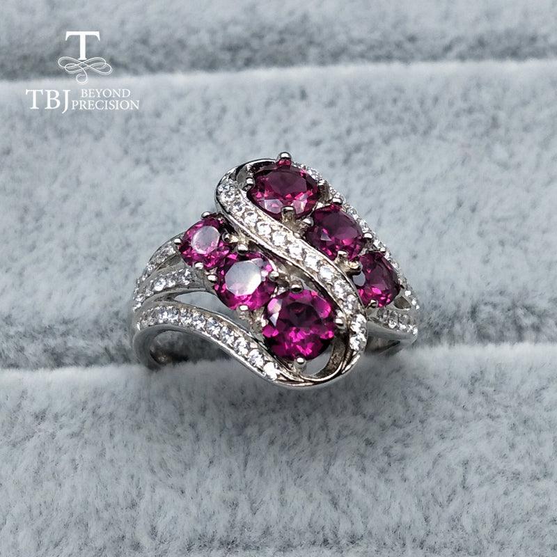 Natural Gemstone Rhodolite Ring