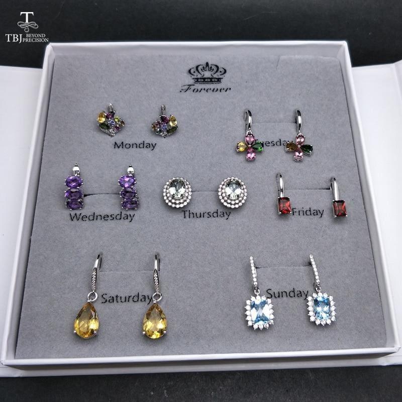 New 2019 Design  925 Silver Sterling Gemstone Earrings