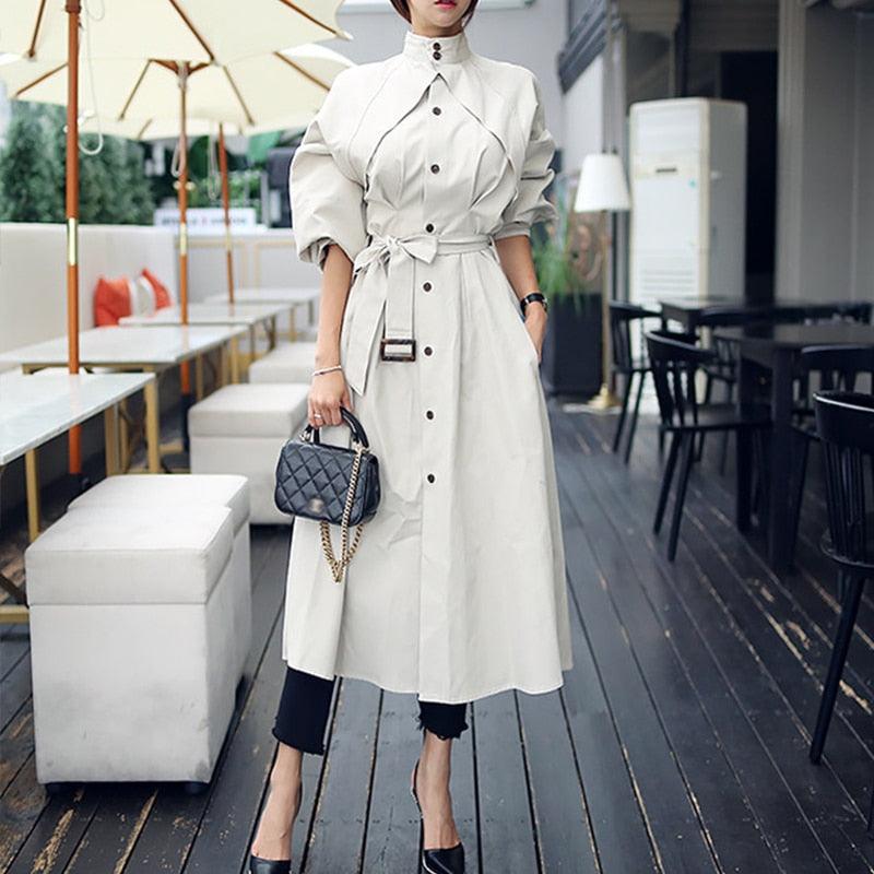 Loose A-line Spring Summer Collar Trench Coats