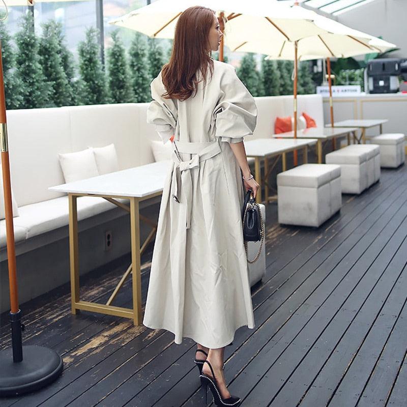 Loose A-line Spring Summer Collar Trench Coats