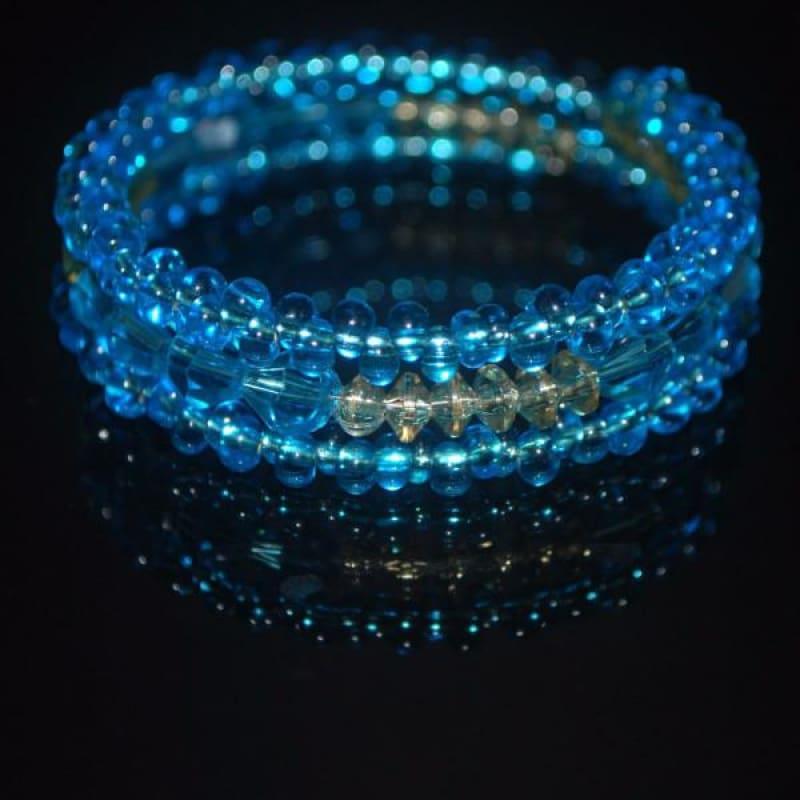 Ocean Blue Crystal and Czech Beads Bracelets