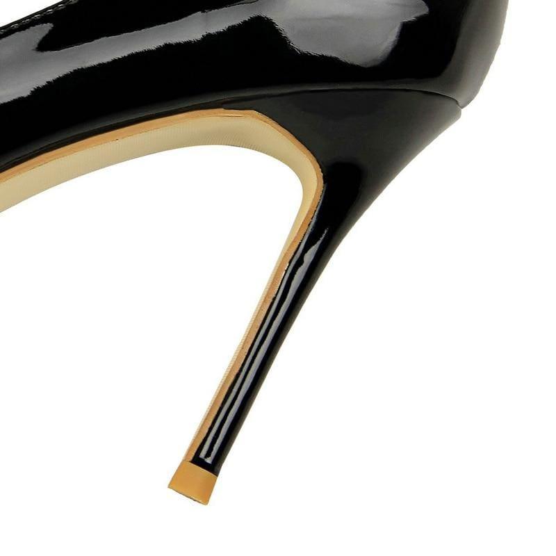 Patent Leather Pointed Toe Pumps Women Super High Heel Pumps