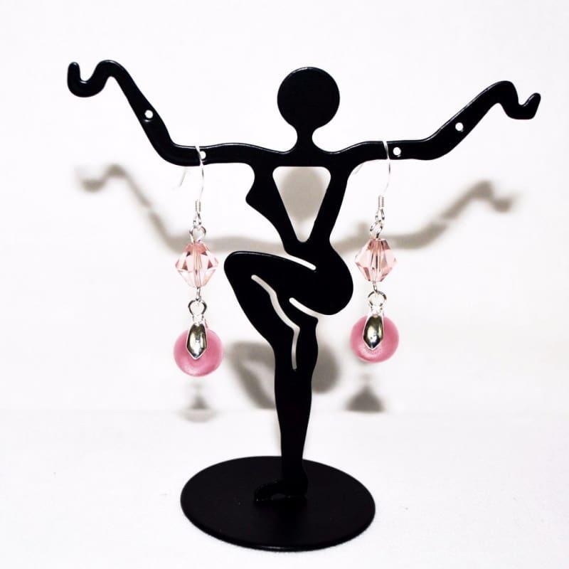 Pink Mexican Opal Dangle Women's Earrings