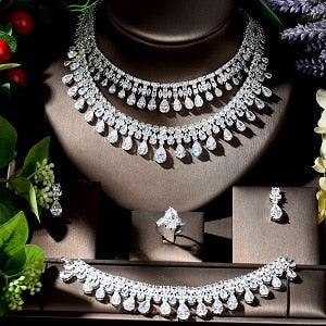 Luxury Bridal Wedding Classic Four Piece Jewelry Set