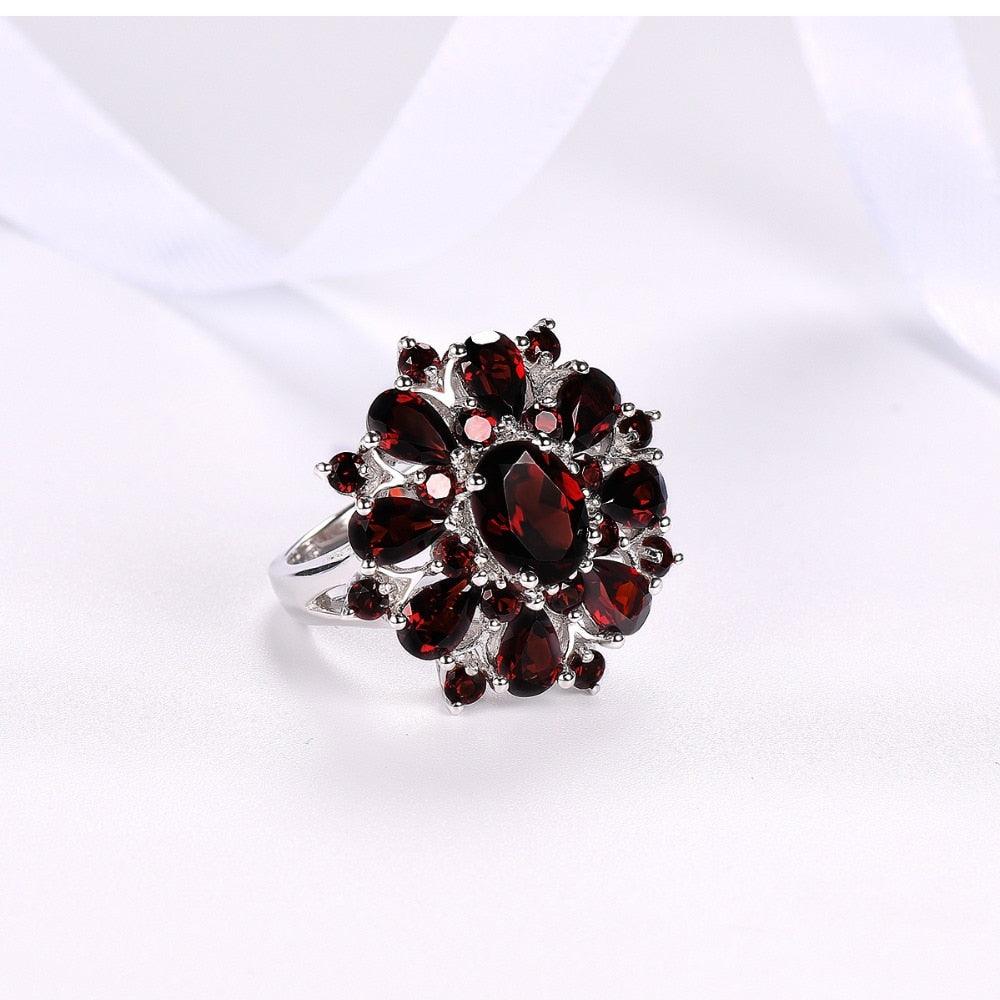 Natural Black Garnet Rings