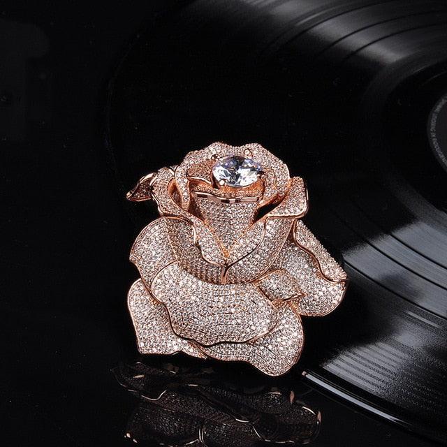 Designer Fashion Copper Cubic Zirconia Party Brooch