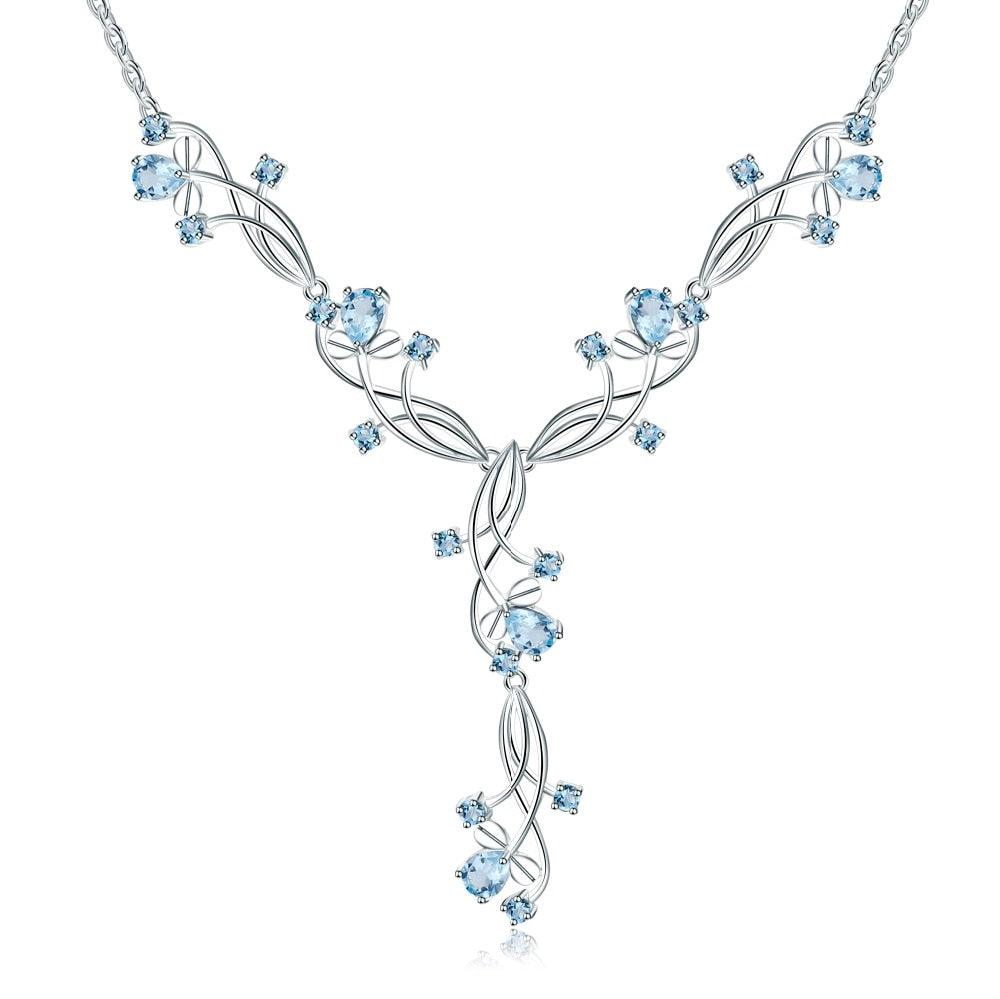 Sky Blue Topaz Romantic Gemstone Pendants Necklace