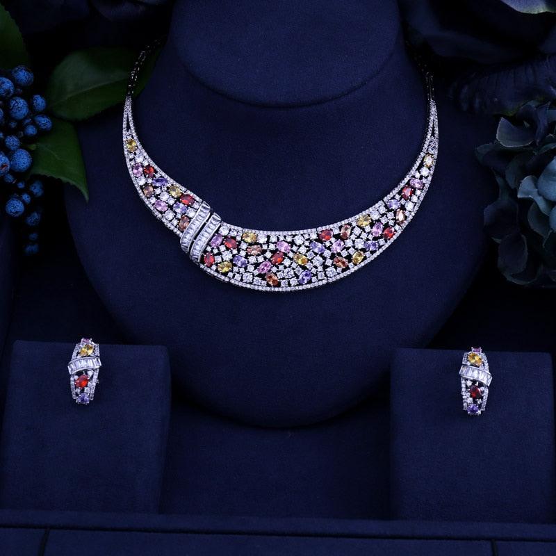 Marquise Flower Butterfly Shape Necklace Earring And Necklace Jewelry Sets