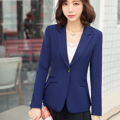 Royal Blue Formal Pants Suit With Single Breasted Blazer and Straight Pants  High Waist, Blue Blazer Trouser Suit for Women -  Canada