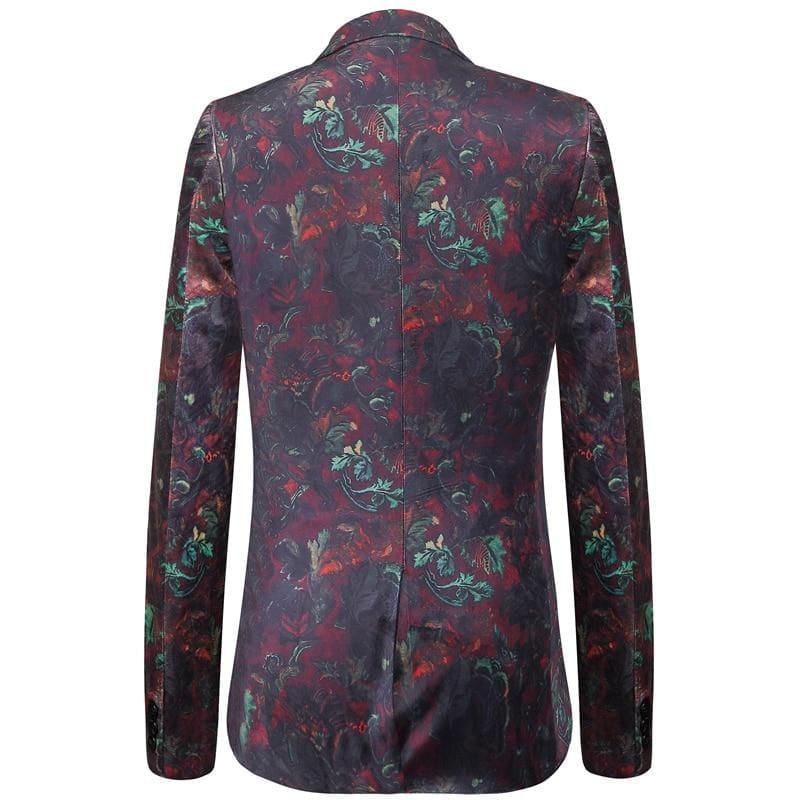 Purple Colorful Printed Men's Casual Blazer Jacket