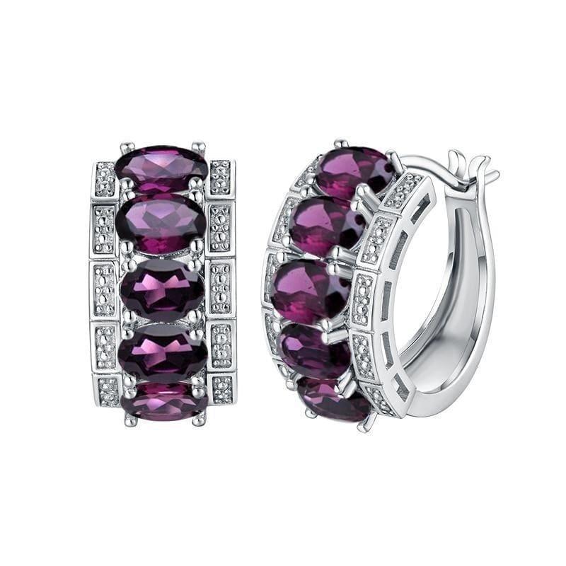 Rhodolite Elegant Design 925 Sterling Silver Clasp Earrings