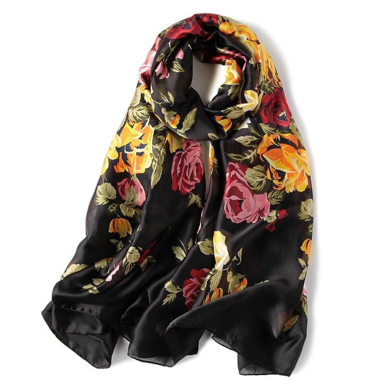 Shawls and Wrap Long Print  Silk Scarf