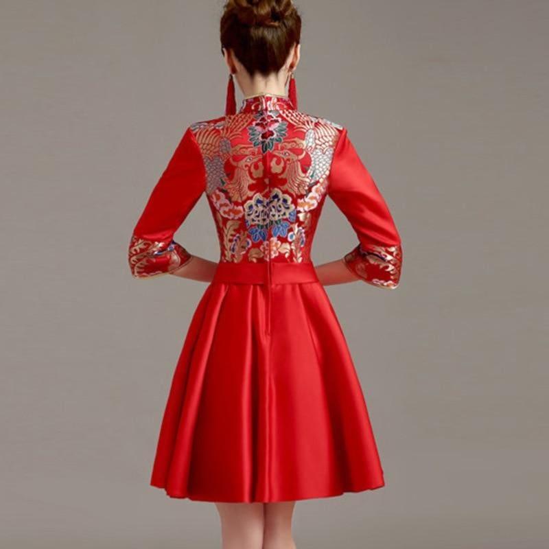 Short Modern Cheongsam Qipao Chinese Oriental Style Mini Dress