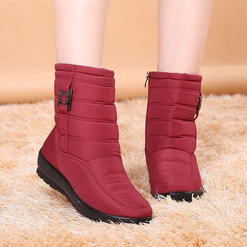 Snow Ankle Boots Female Zipper Down Winter Anti Skid Waterproof Boots