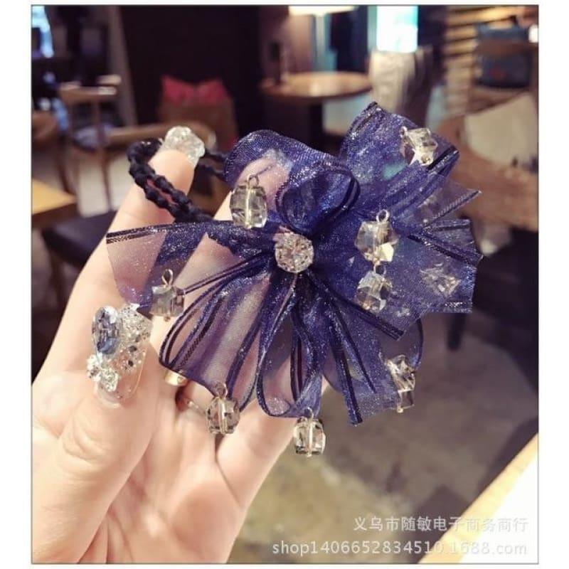 Spring New Style Flower Crystal Hair Elastic Hair Clip