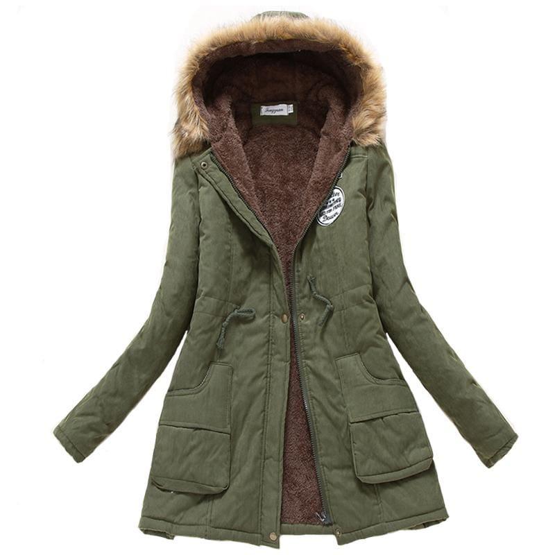 Thick Warm Female Hooded Fur Cotton