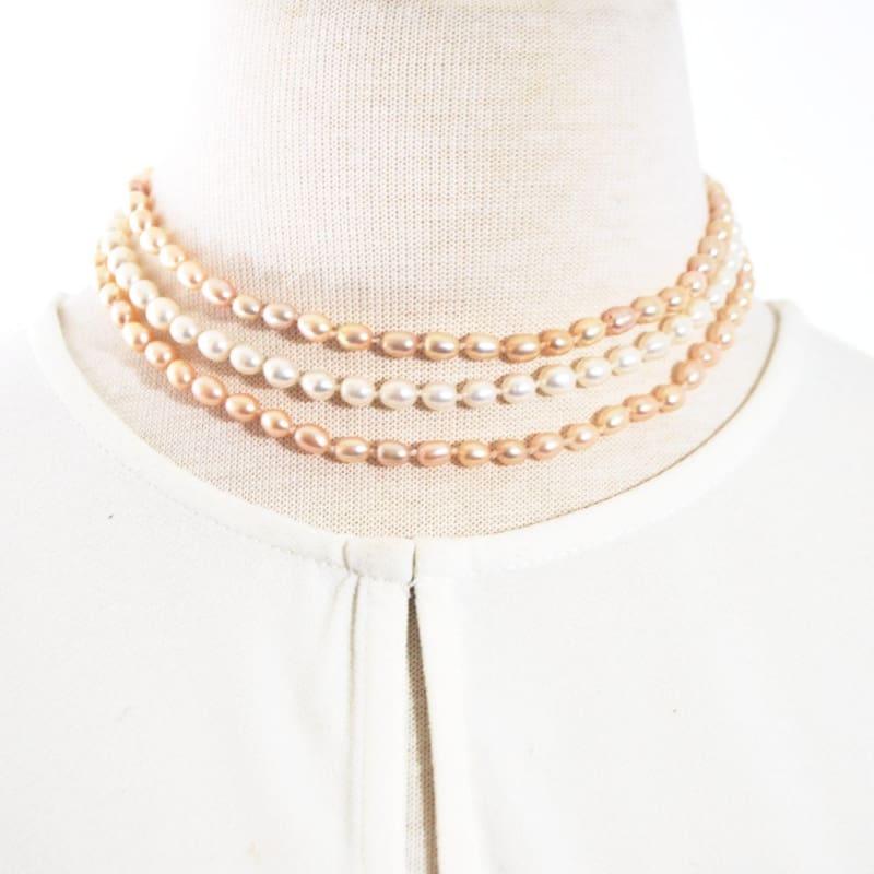 Three Strands  Freshwater Pearls Necklace