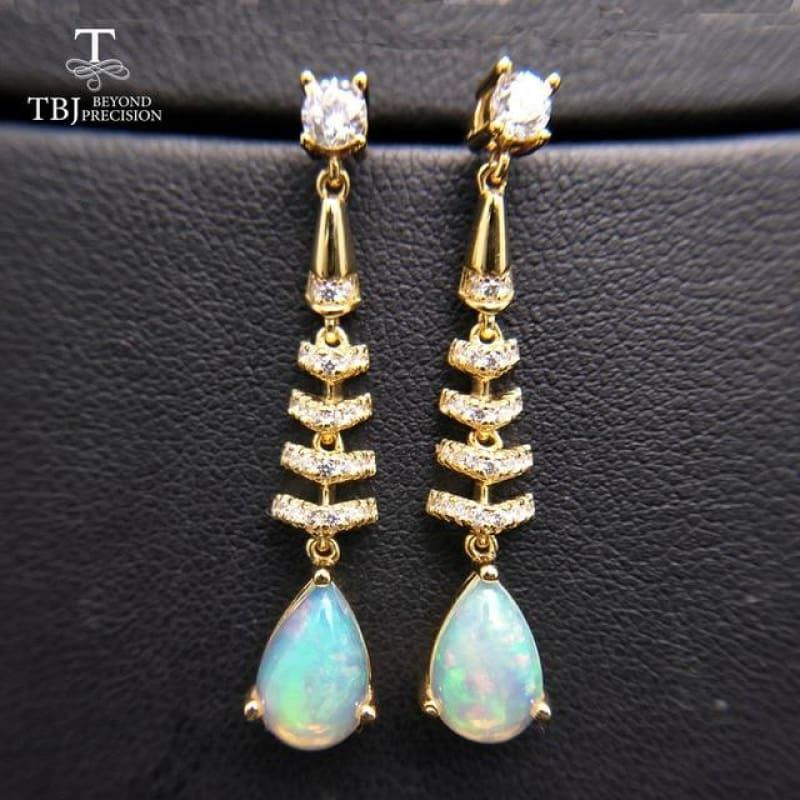 Two c.t Ethiopian Opal Long Elegant Earrings