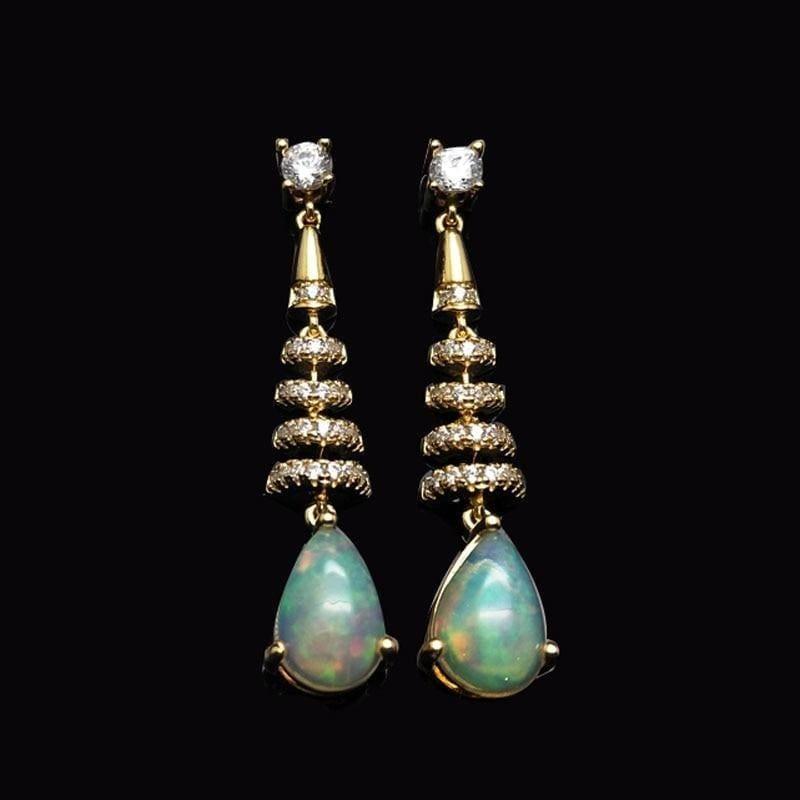 Two c.t Ethiopian Opal Long Elegant Earrings