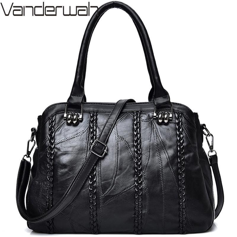 Weave Fashion Genuine Leather Sheepskin WomenHand Bag