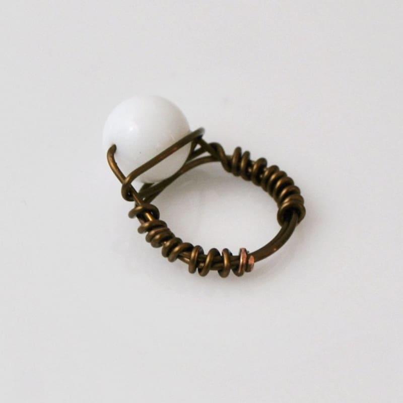 White Jade Stone Women's Ring