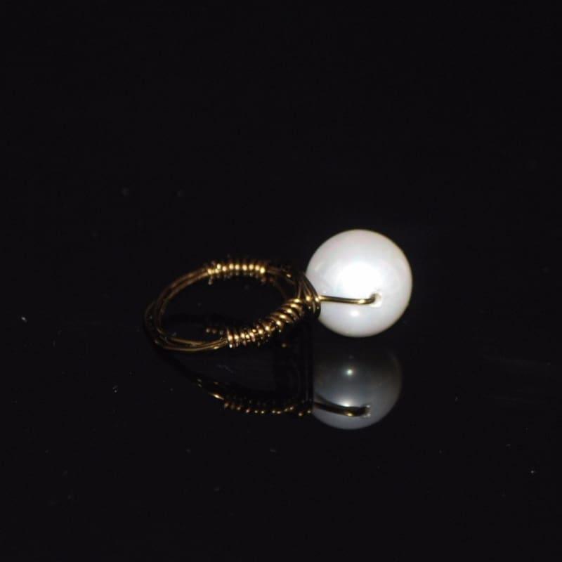 White Shell Bead Ring