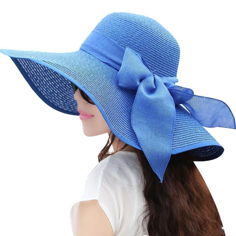 Wide Along Bow Visor Sun Beach Straw Hat