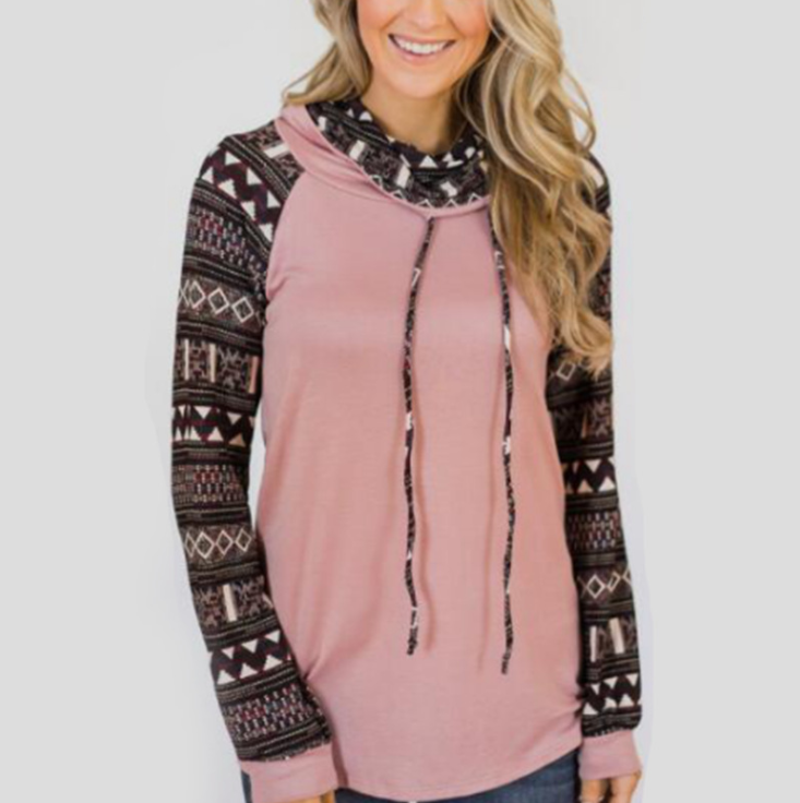 Long-Sleeved High-Necked Printing Sweater