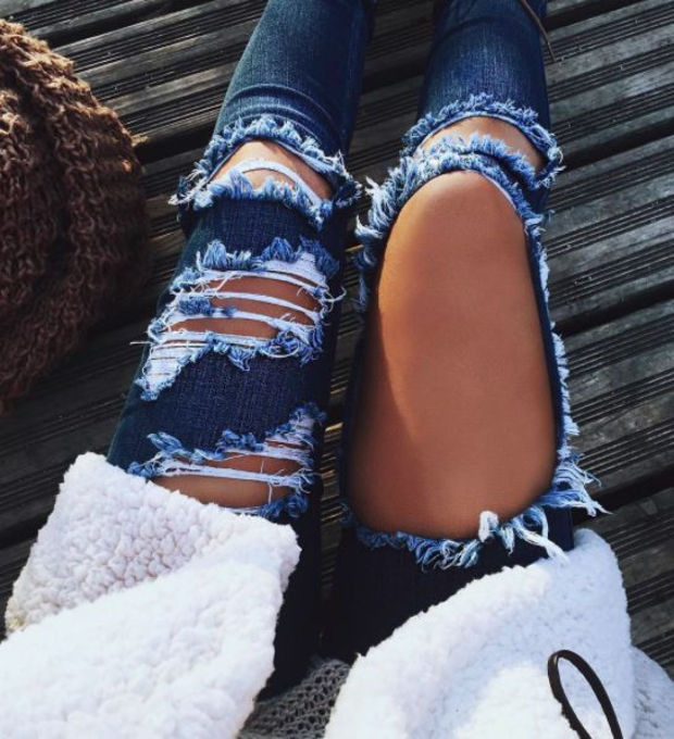 ripped jeans womens high waisted