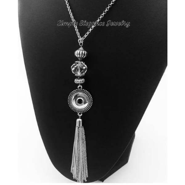 Long Tassel Snap Necklace Crystal Ball