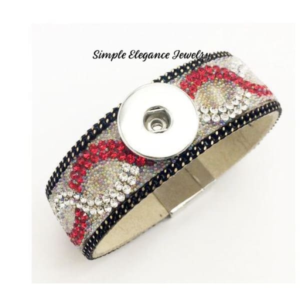 Magnetic Rhinestone Felt Snap Bracelet