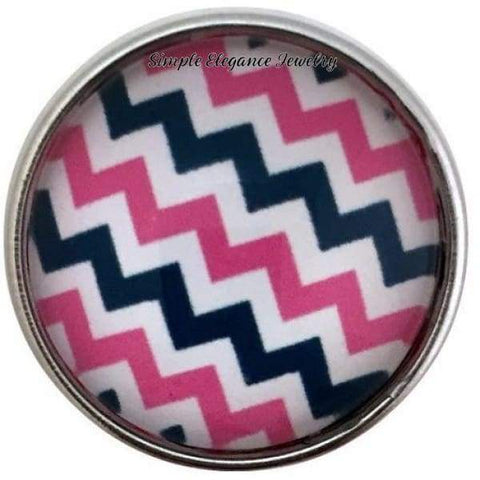 Pink-Navy Chevron Snap 20mm for Snap Jewelry - Snap Jewelry