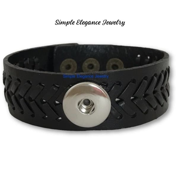 Single Snap-Black or Brown Woven Snap Bracelet