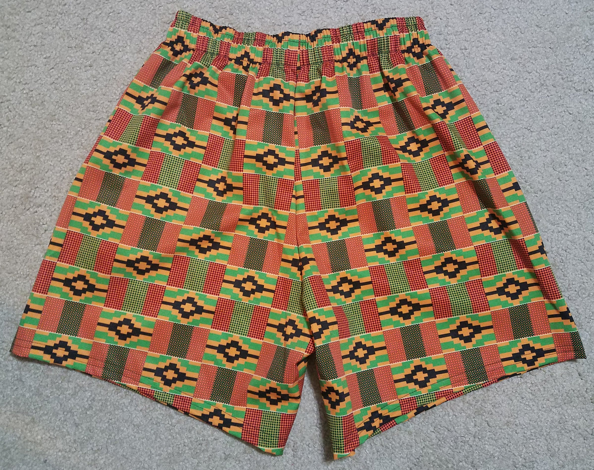 Kente Triangle Men's Athletic Shorts - RuvaAfricWear