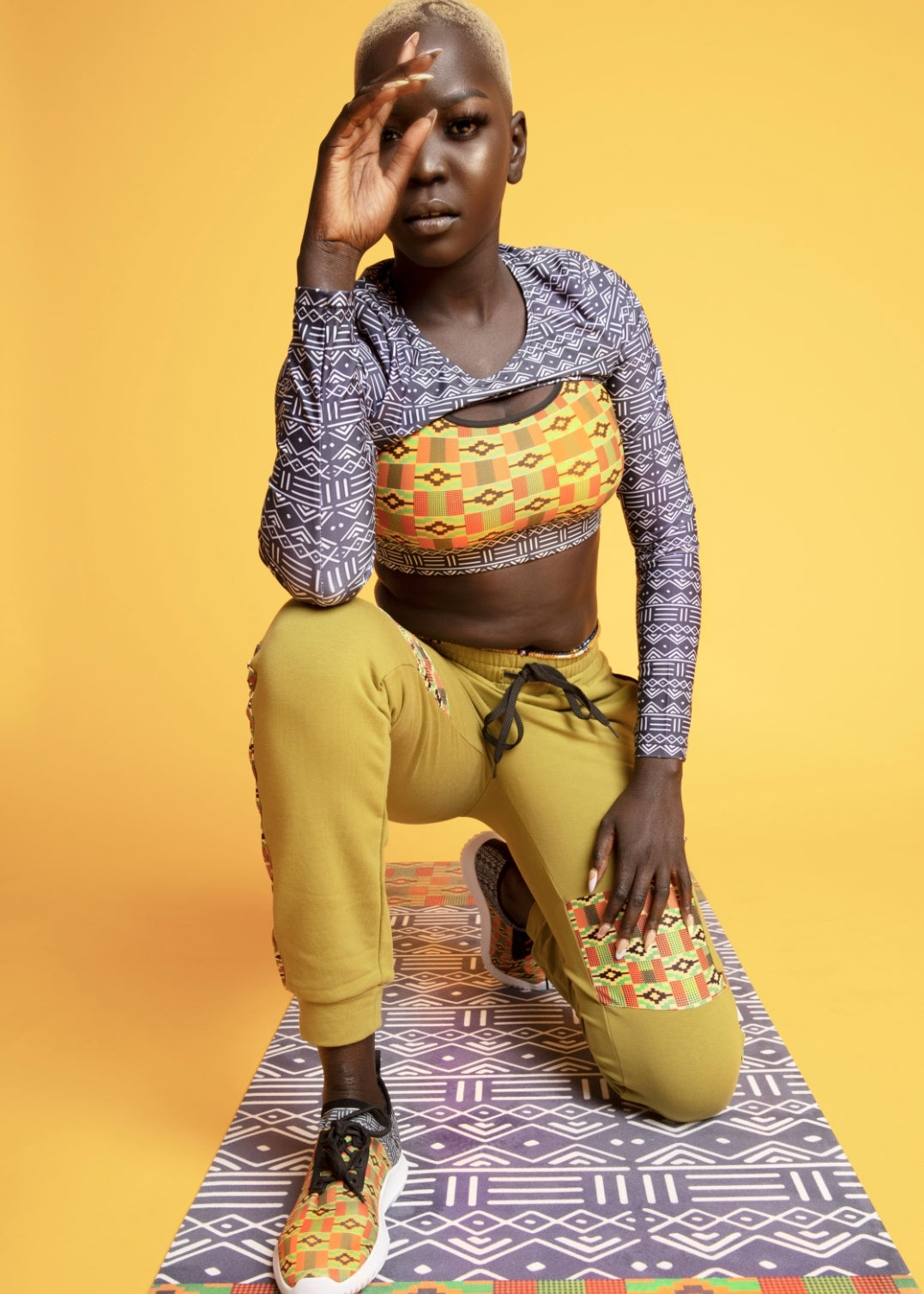 Mini Shoulder Crop Top (Kente) - RuvaAfricWear