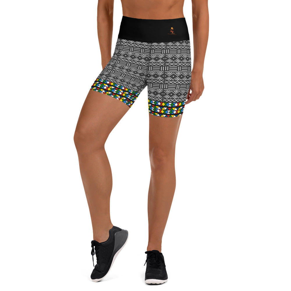 Zulu & Mud Cloth Fusion Yoga Leggings