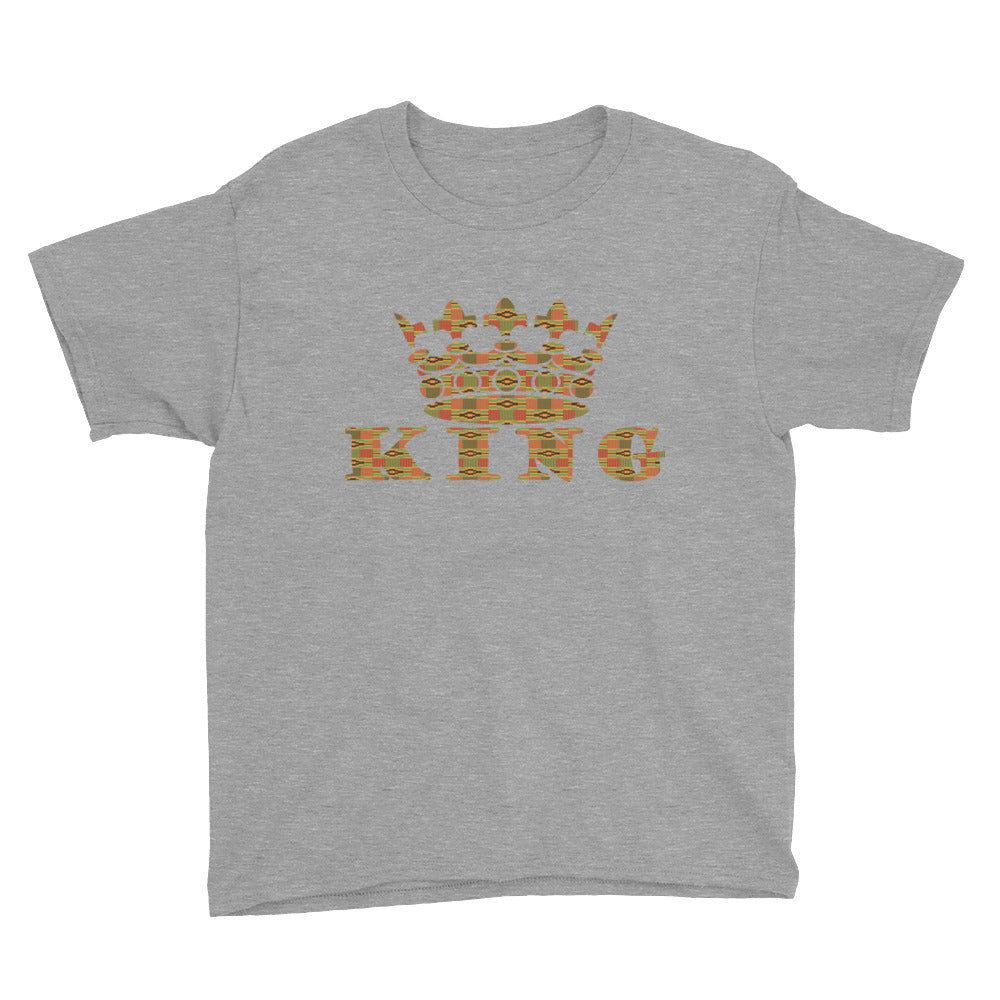 King Kente Print Boy's Short Sleeve T-Shirt - RuvaAfricWear