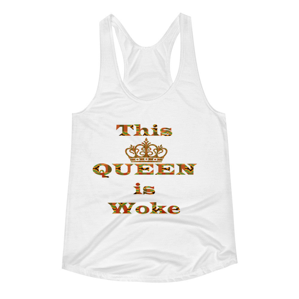 Woke Queen Kente Racerback Tank - RuvaAfricWear