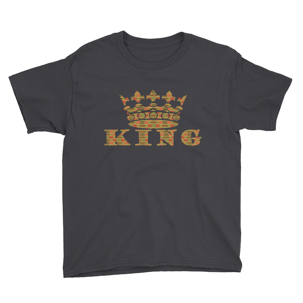 King Kente Print Boy's Short Sleeve T-Shirt - RuvaAfricWear