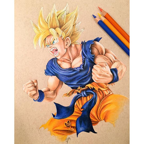 Featured image of post Drawing Colour Goku : Anime dragon ball z goku ssj coloring page.