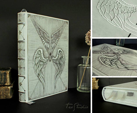 White leather Angels Journal