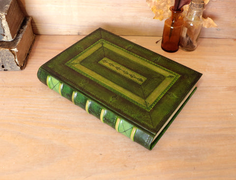 Green leather journal