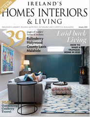 KONA CAVE® featured in Irelands Homes Interiors and Living magazine.  Cover of magazine January 20 2020. KONA CAVE® Press and Reviews.
