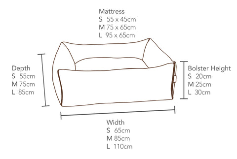 KONA CAVE® Bolster Bed Dimensions